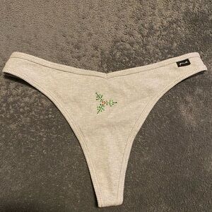 Pink Victoria’s Secret rhinestone cotton thong panty